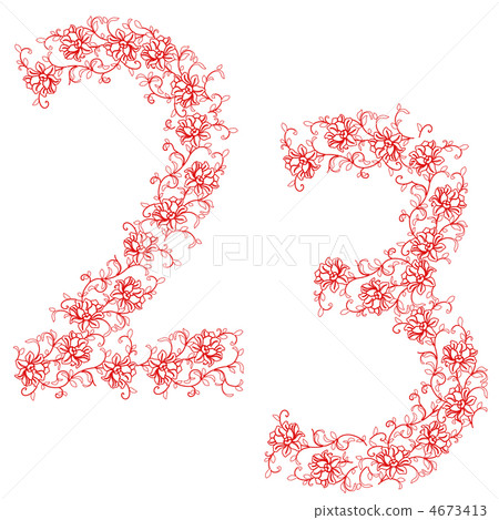 Hand drawing ornamental alphabet. Letter 23 Hand drawing ornamental alphabet. Letter 23 4673413