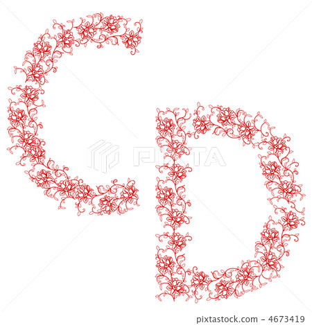 Hand drawing ornamental alphabet. Letter CD Hand drawing ornamental alphabet. Letter CD 4673419