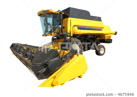 combine harvester on a white background combine harvester on a white background 4675948