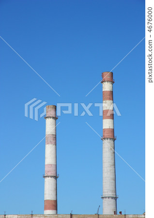 chimneys  large plant against the blue sky 4676000