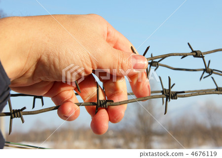 Hand of prison and sky background Hand of prison and sky background 4676119
