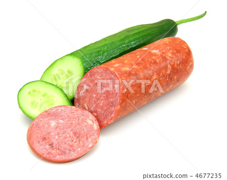 Fresh sausage and cucumber Fresh sausage and cucumber 4677235