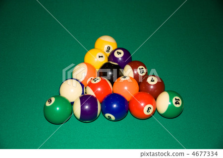 Billiard balls - pool, on a green table. 4677334