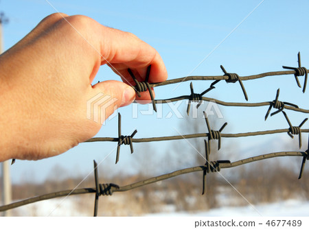 Hand of prison and sky background Hand of prison and sky background 4677489