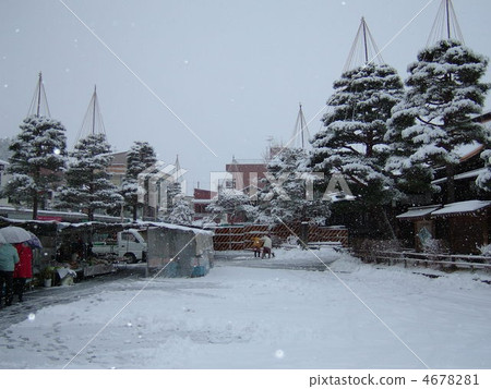 高山溫泉 白雪皚皚 雪景 4678281