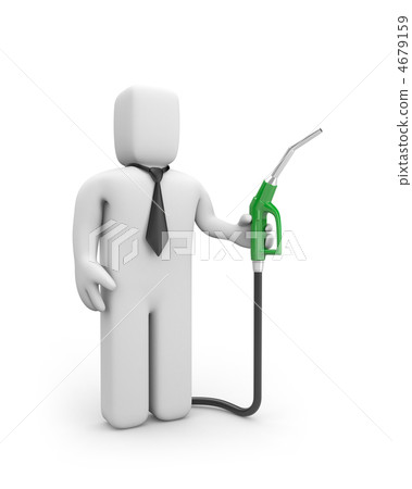 Businessman with gas pump. Business concept Businessman with gas pump. Business concept 4679159