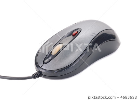 grey -black laser computer mouse isolated on white background grey -black laser computer mouse isolated on white background 4683658
