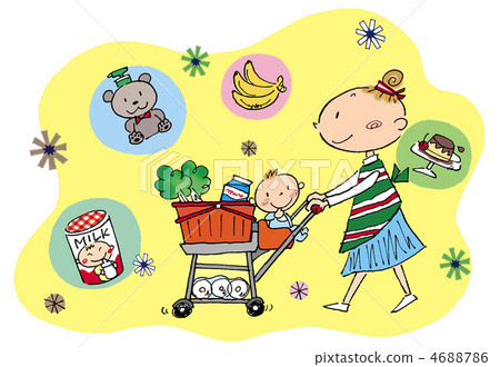 Shopping with a baby 4688786