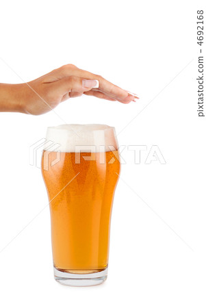 hand reject a glass of beer - concept stop alcoholism hand reject a glass of beer - concept stop alcoholism 4692168