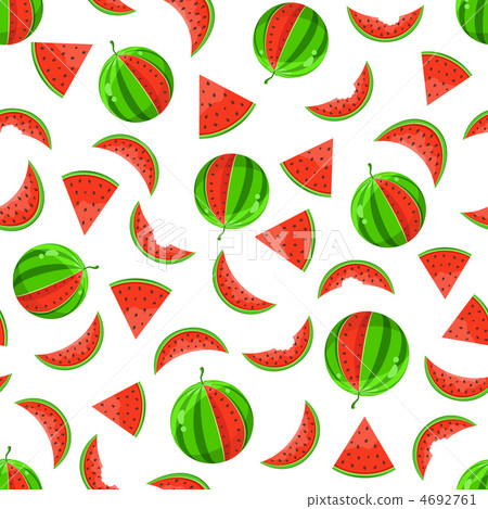 whole and sliced watermelon seamless pattern whole and sliced watermelon seamless pattern 4692761