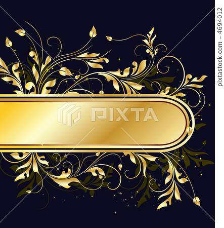 golden floral frame with stars golden floral frame with stars 4694012