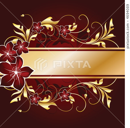 golden floral frame with flowers golden floral frame with flowers 4694089