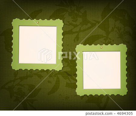 Frames for photo on the grunge floral fabric background Frames for photo on the grunge floral fabric background 4694305