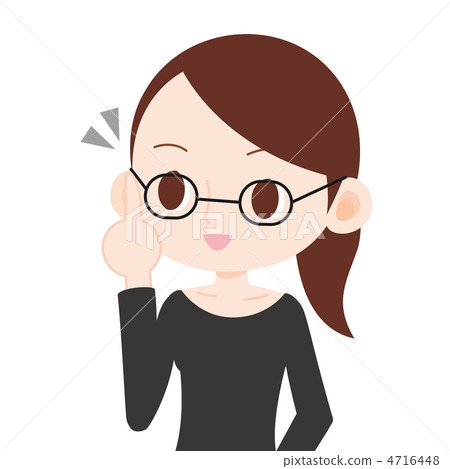 婦女戴著眼鏡上身黑色邊緣 4716448