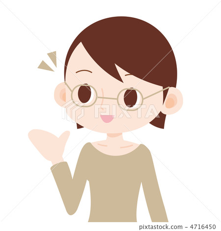 女性上身引導戴眼鏡 4716450