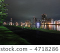 夜景河和自行車1 4718286