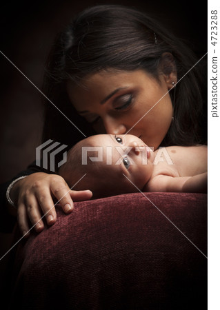 Attractive Ethnic Woman with Her Newborn Baby Attractive Ethnic Woman with Her Newborn Baby 4723288
