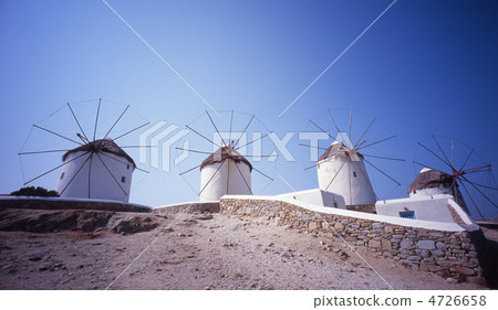 風車 風力渦輪機 米科諾斯 4726658