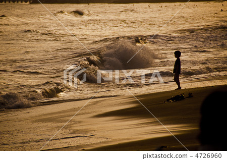 A child looking at the wave A child looking at the wave 4726960