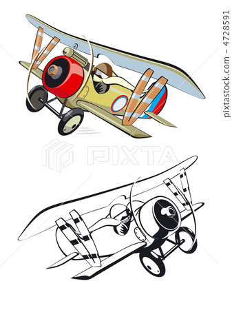 cartoon biplane 4728591