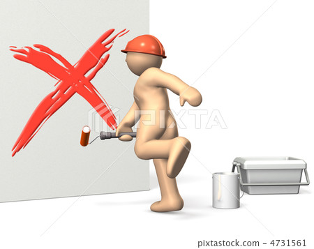 3DCG illustration showing a man who complains about dissatisfaction with the wall 3DCG illustration showing a man who complains about dissatisfaction with the wall 4731561