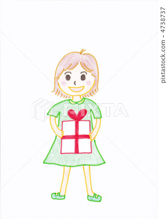 A girl with a present 4738737