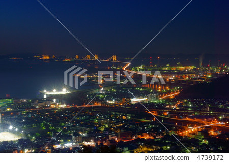 A night view of Sakaide city seen from Aonoyama 4739172