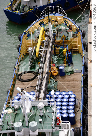 Deck of a cargo ship Deck of a cargo ship 4740569