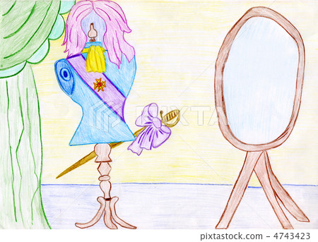 Child's drawing of a fairy tale by Hans Christian Anderson's Emp 4743423