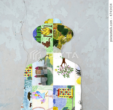 Silhouette of children's drawings. Silhouette of children's drawings. 4743434