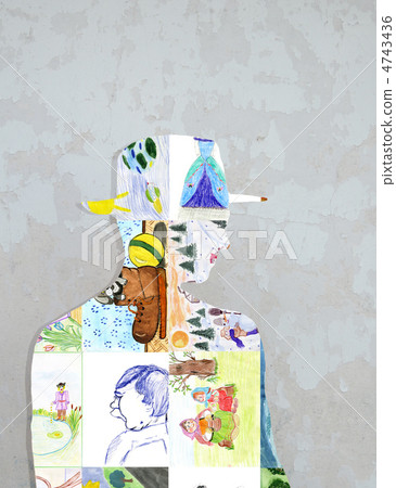 Silhouette of children's drawings. Silhouette of children's drawings. 4743436