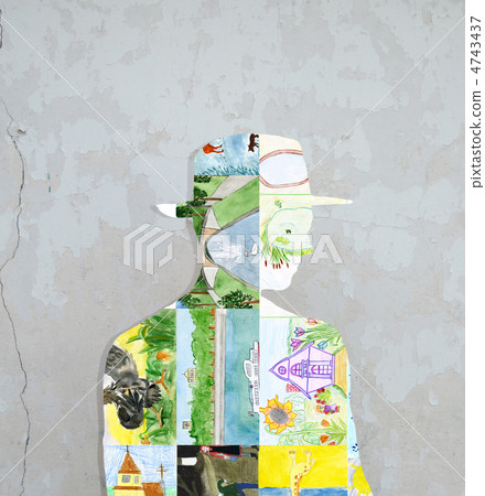 Silhouette of children's drawings. Silhouette of children's drawings. 4743437