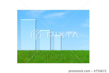 Blue sky, lawn, illustration 4750672