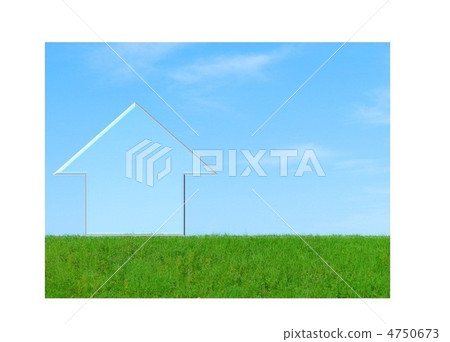 Blue sky, lawn, illustration 4750673