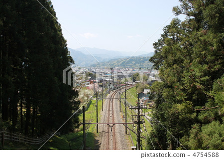通過樹之間的鐵路 通過樹之間的鐵路 4754588