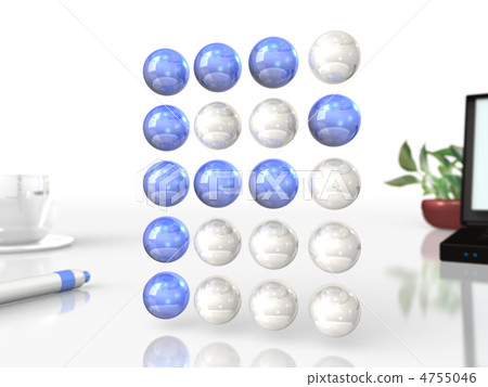 Alphabet 3DCG designed with arranged balls 4755046
