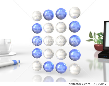 Alphabet 3DCG designed with arranged balls 4755047