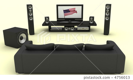 A contemporary home theater room without furniture 4756013