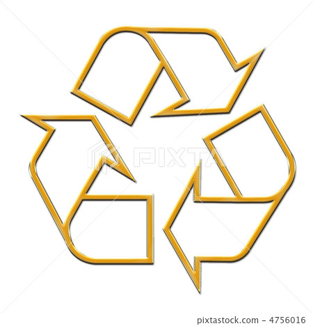 3D Golden Recycle Symbol 3D Golden Recycle Symbol 4756016