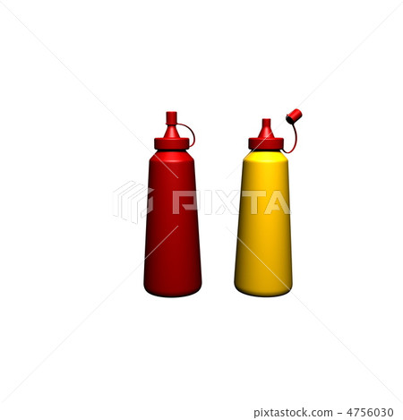 A mayonnaise and tomato ketchup bottles isolated 4756030