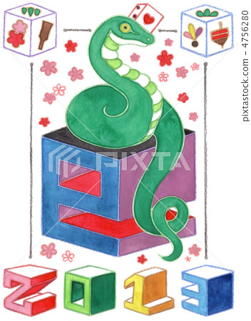 新年賀卡的插圖素材（2015） 4756280