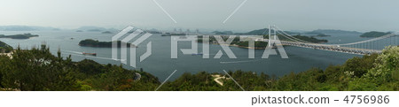 Washuzan瀨戶大橋橋瀨戶內海 4756986