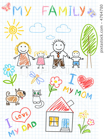Vector sketchs - happy family Vector sketchs - happy family 4764780