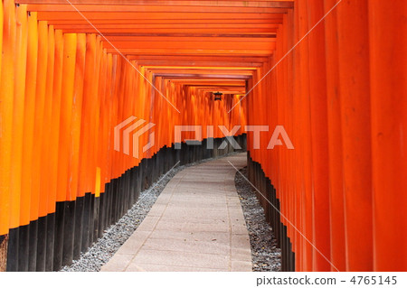 京都Inari寺廟的Senbon torii 京都Inari寺廟的Senbon torii 4765145