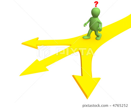 3d person, going to a fork of three roads 4765252