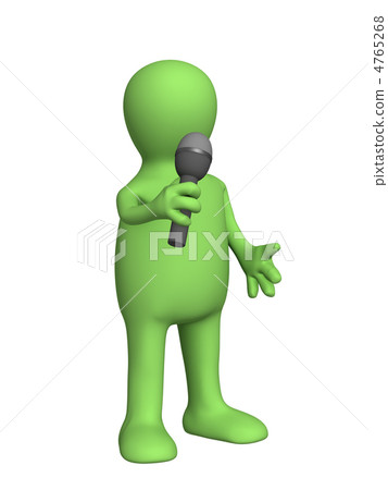 The 3d person - puppet, singing with a microphone 4765268