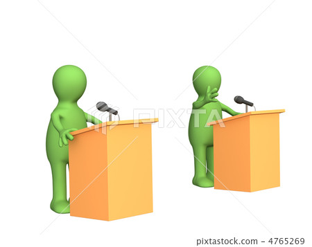 The 3d people - puppets, participating political debate 4765269