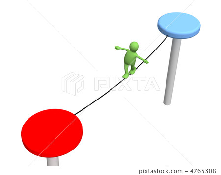 The 3d  person puppet, going on a rope 4765308