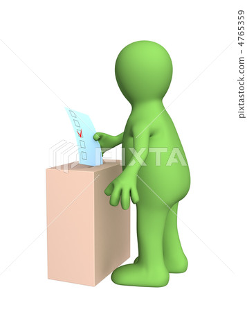 The 3d stylized man voting at elections 4765359