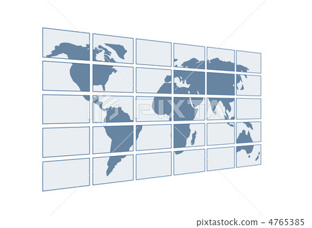3d map of the world on transparent screens.... - Stock Illustration ...